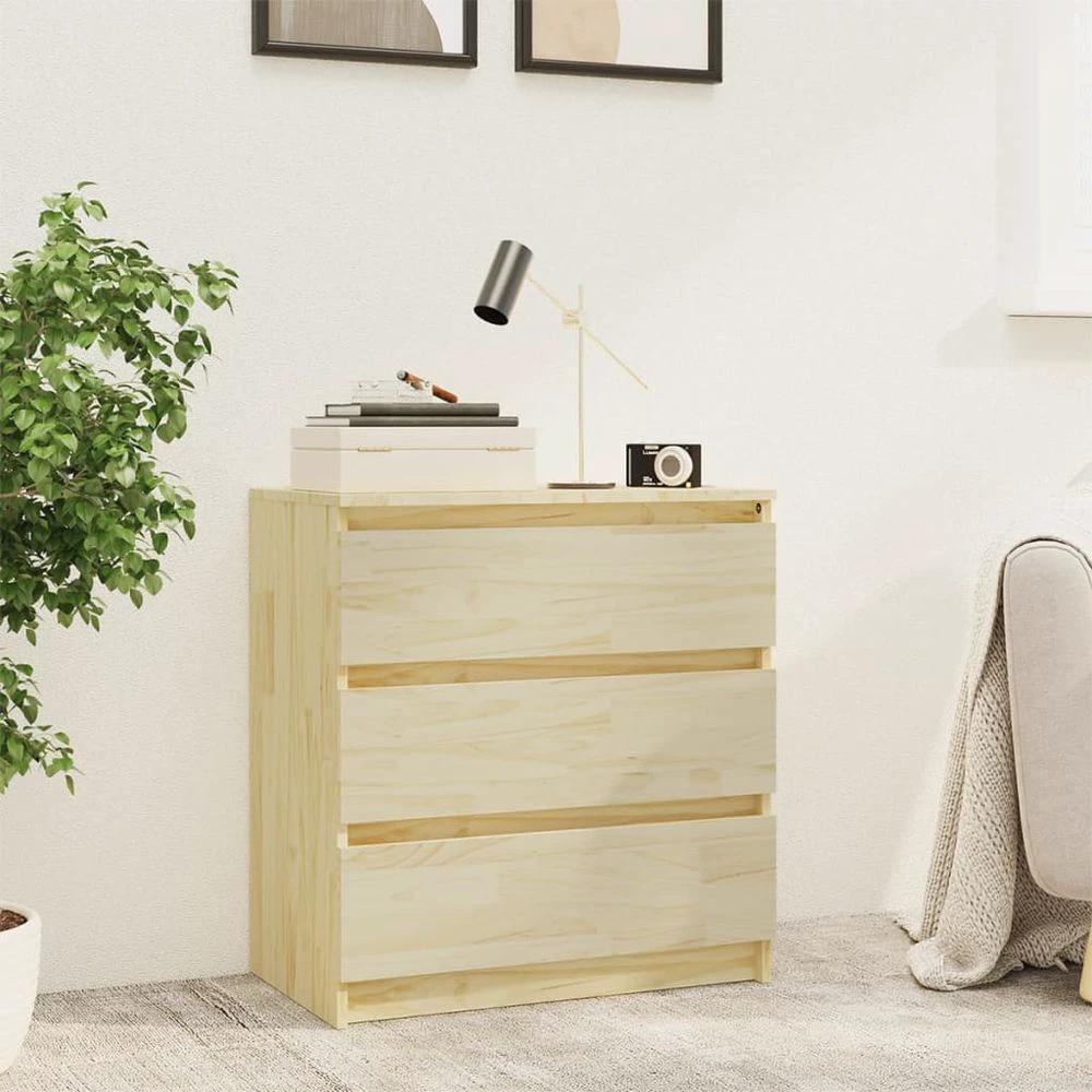 vidaXL Bedside Cabinet 60x36x64 cm vidaXL Solid Pinewood - Nightstands Bedside Table