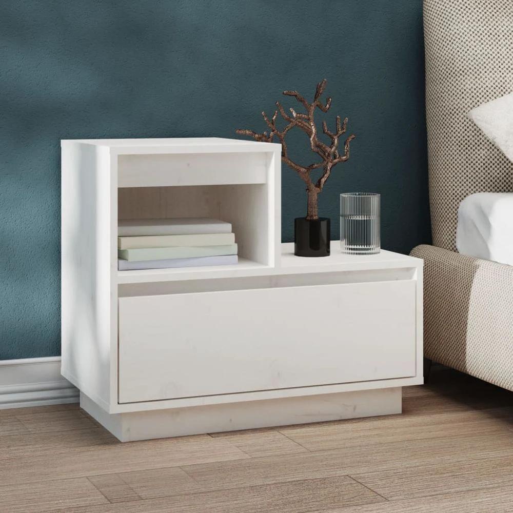 Bedside Cabinet 60x34x51 cm vidaXL Solid Wood Pine by vidaXL