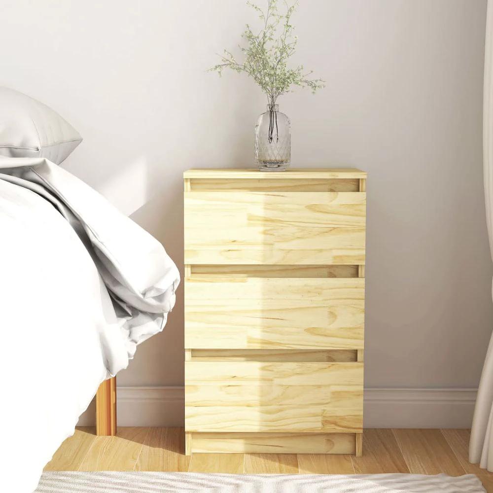 vidaXL Bedside Cabinet 40x29.5x64 cm vidaXL Solid Pine Wood - Nightstands Bedside Table