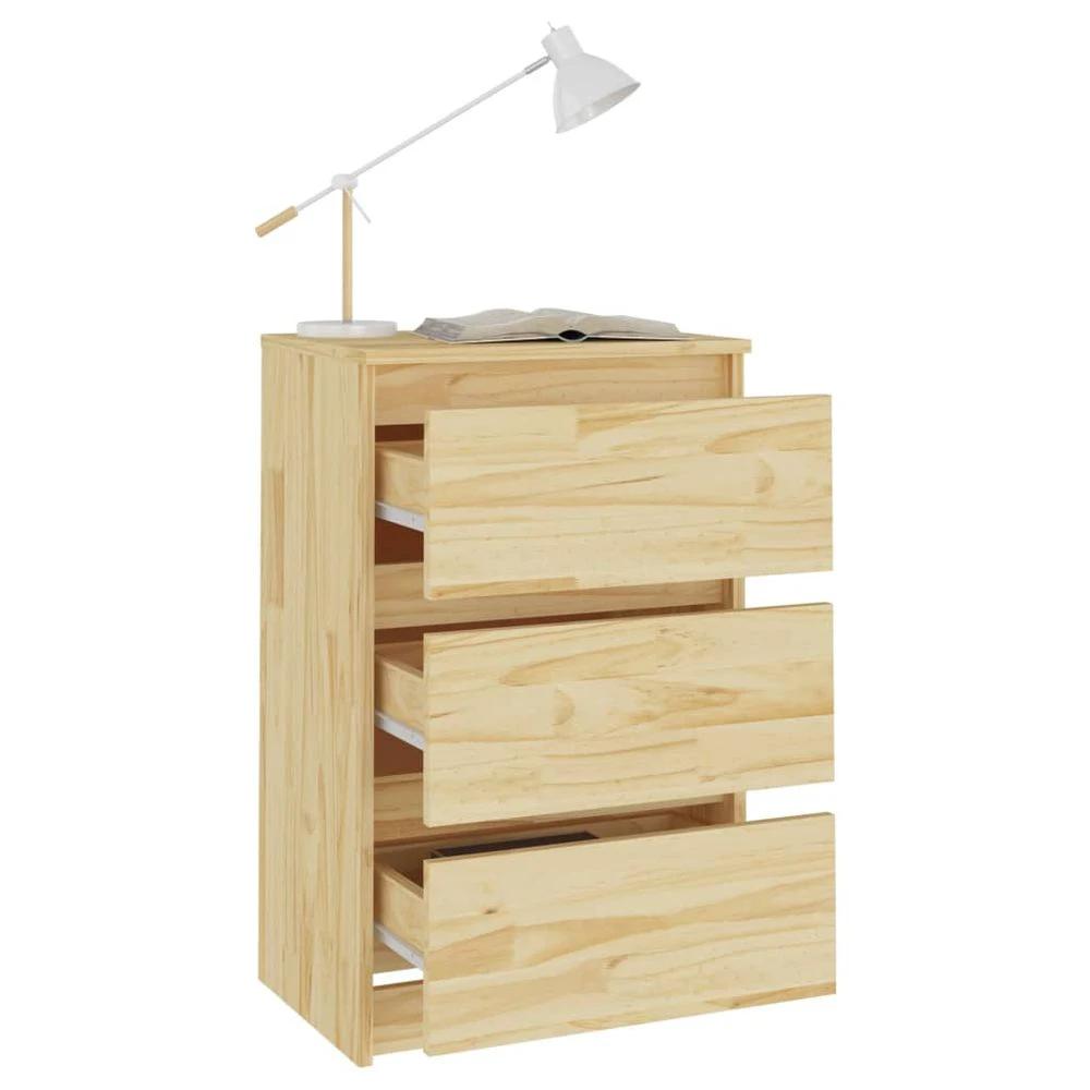 vidaXL Bedside Cabinet 40x29.5x64 cm vidaXL Solid Pine Wood - Nightstands Bedside Table