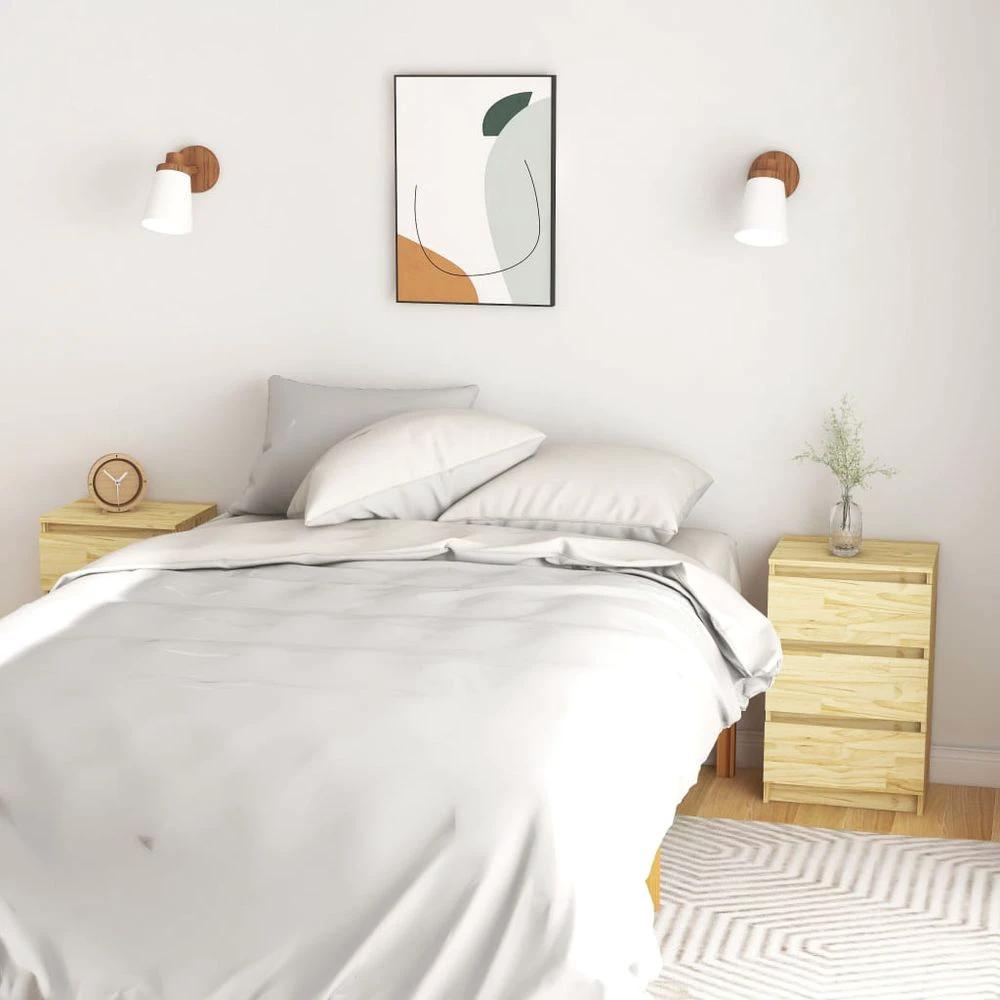 vidaXL Bedside Cabinet 40x29.5x64 cm vidaXL Solid Pine Wood - Nightstands Bedside Table