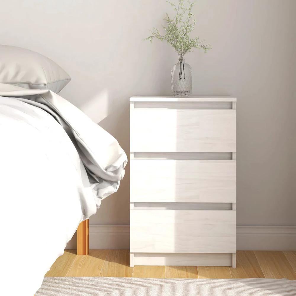 vidaXL Bedside Cabinet 40x29.5x64 cm vidaXL Solid Pine Wood - Nightstands Bedside Table