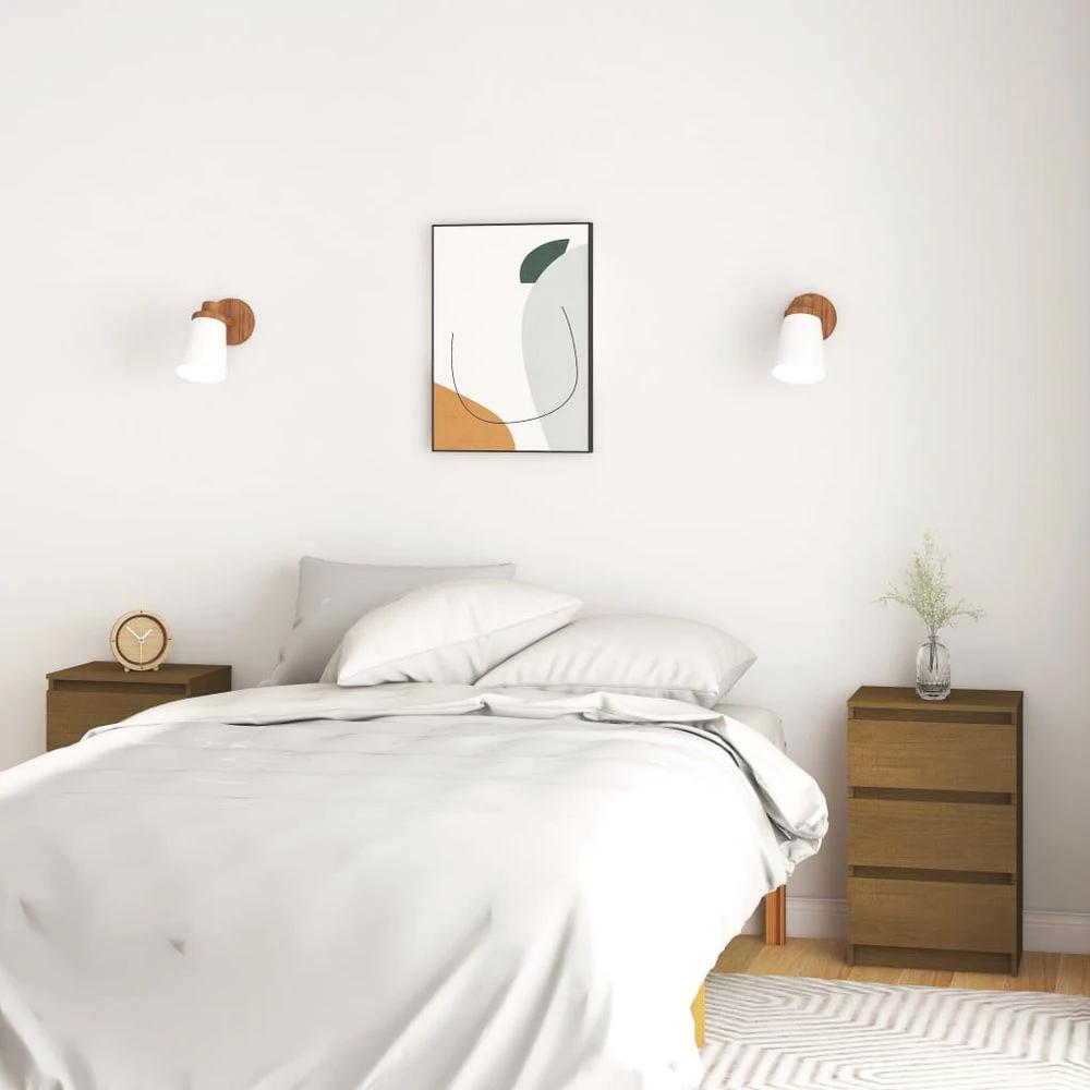 Bedside Cabinet 40x29.5x64 cm vidaXL Solid Pine Wood by vidaXL