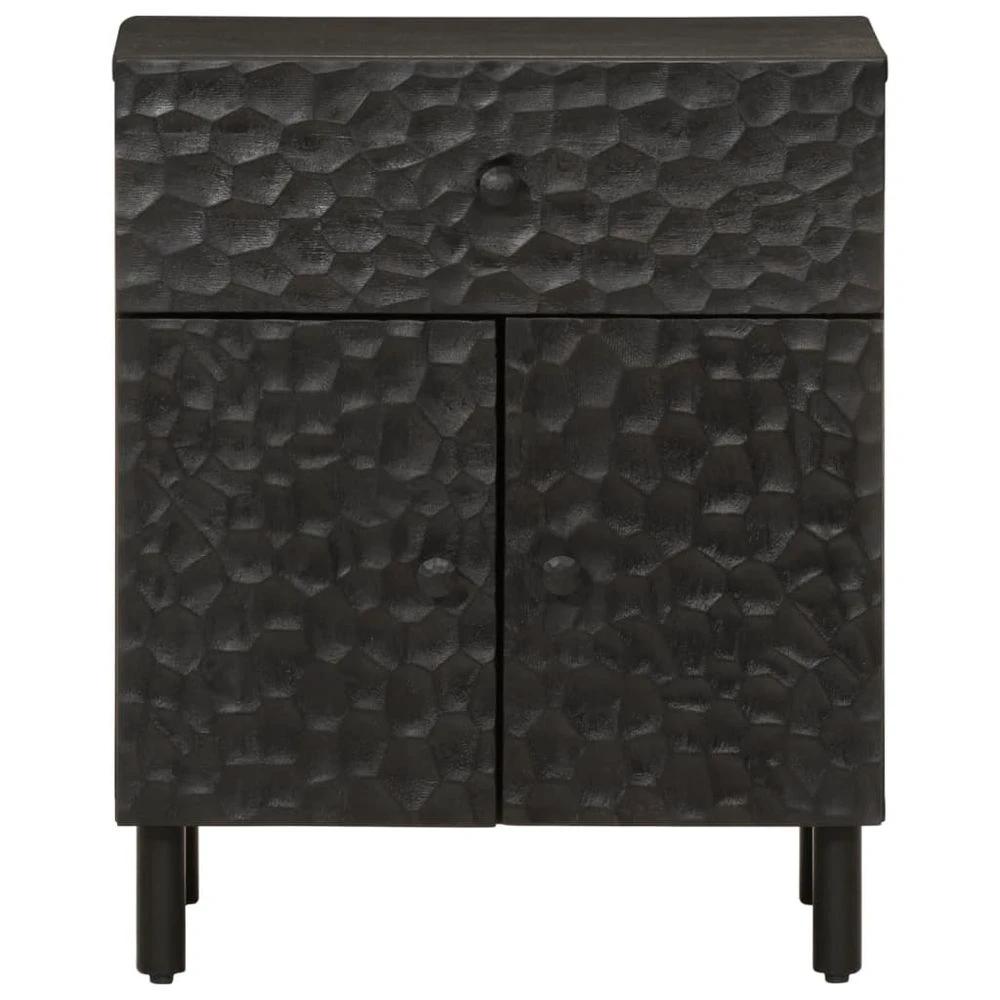 Bedside Cabinet Black 50x33x60 cm vidaXL Solid Wood Mango by vidaXL