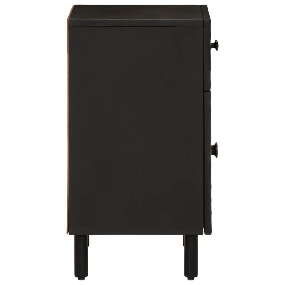Bedside Cabinet Black 50x33x60 cm vidaXL Solid Wood Mango by vidaXL