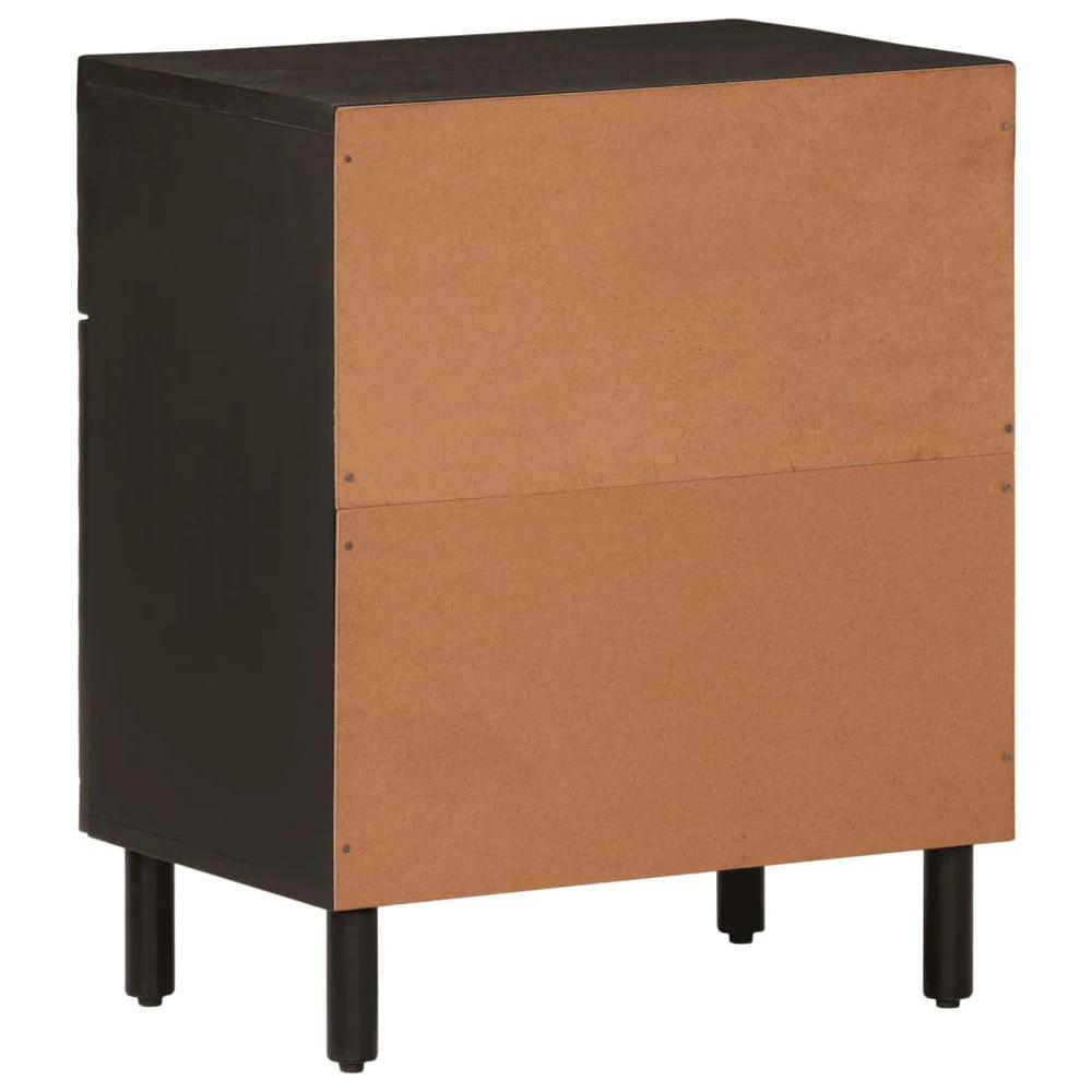 Bedside Cabinet Black 50x33x60 cm vidaXL Solid Wood Mango by vidaXL