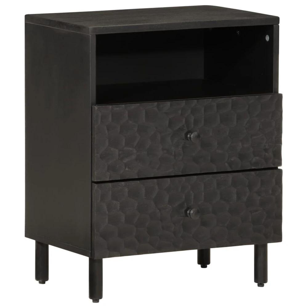 vidaXL Bedside Cabinet Black 50x33x60 cm vidaXL Solid Wood Mango - Nightstands Bedside Table