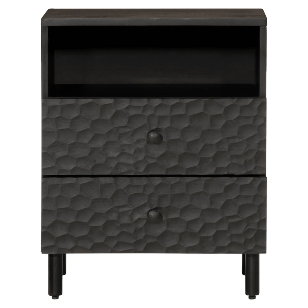 vidaXL Bedside Cabinet Black 50x33x60 cm vidaXL Solid Wood Mango - Nightstands Bedside Table
