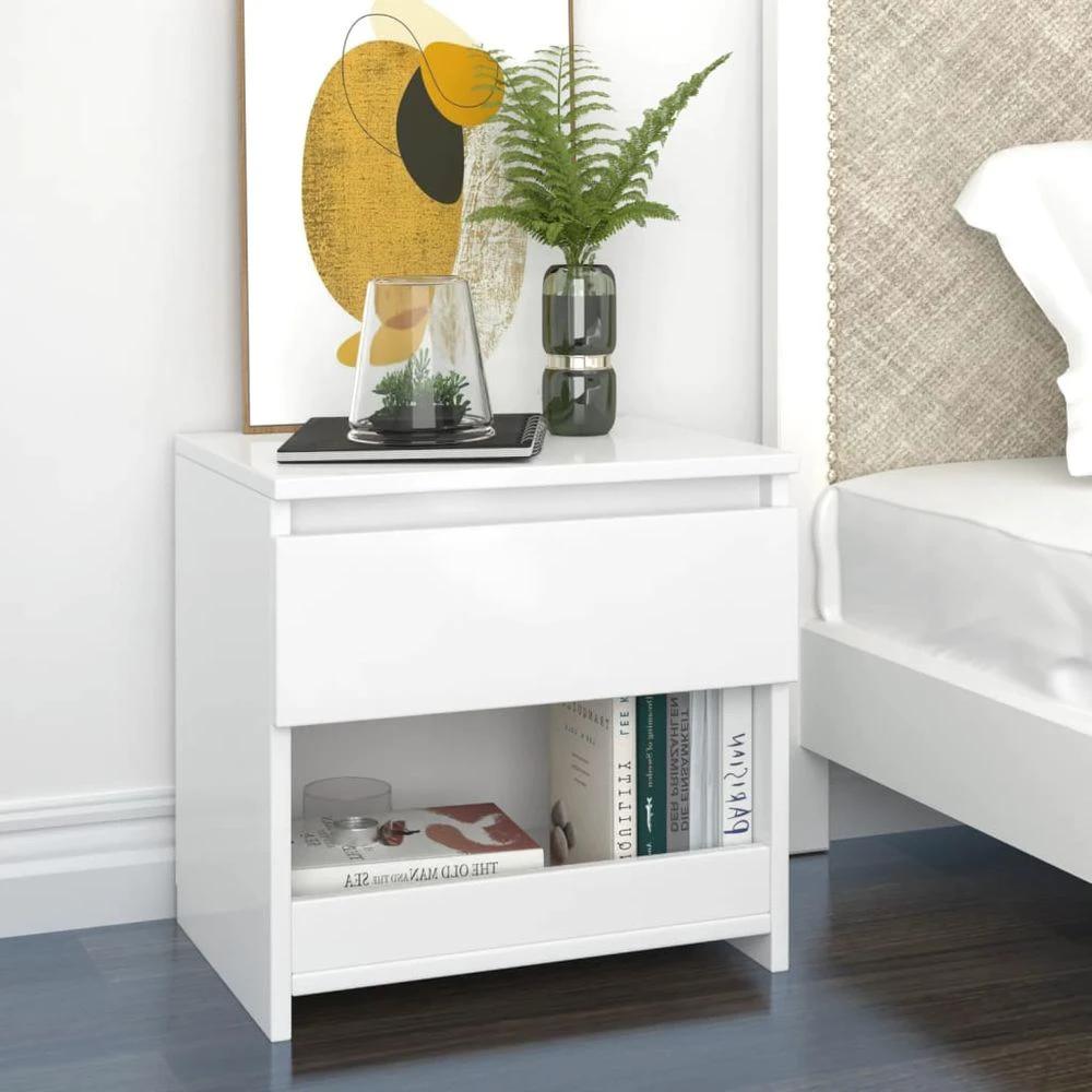 Bedside Cabinet Smoked Oak 40x30x39 cm vidaXL Engineered Wood by vidaXL