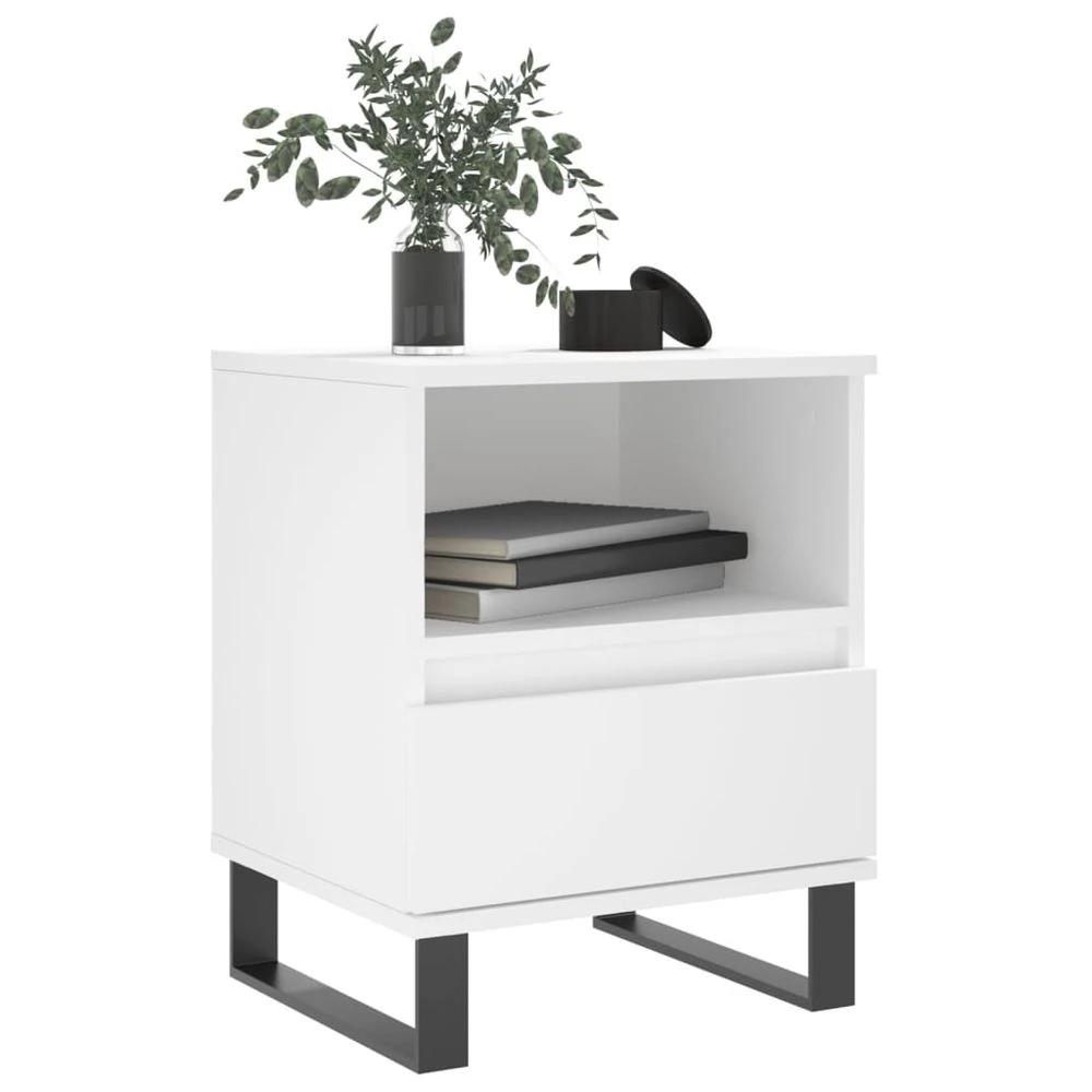 vidaXL Bedside Cabinet White 40x35x50 cm vidaXL Engineered Wood - Nightstands Bedside Table
