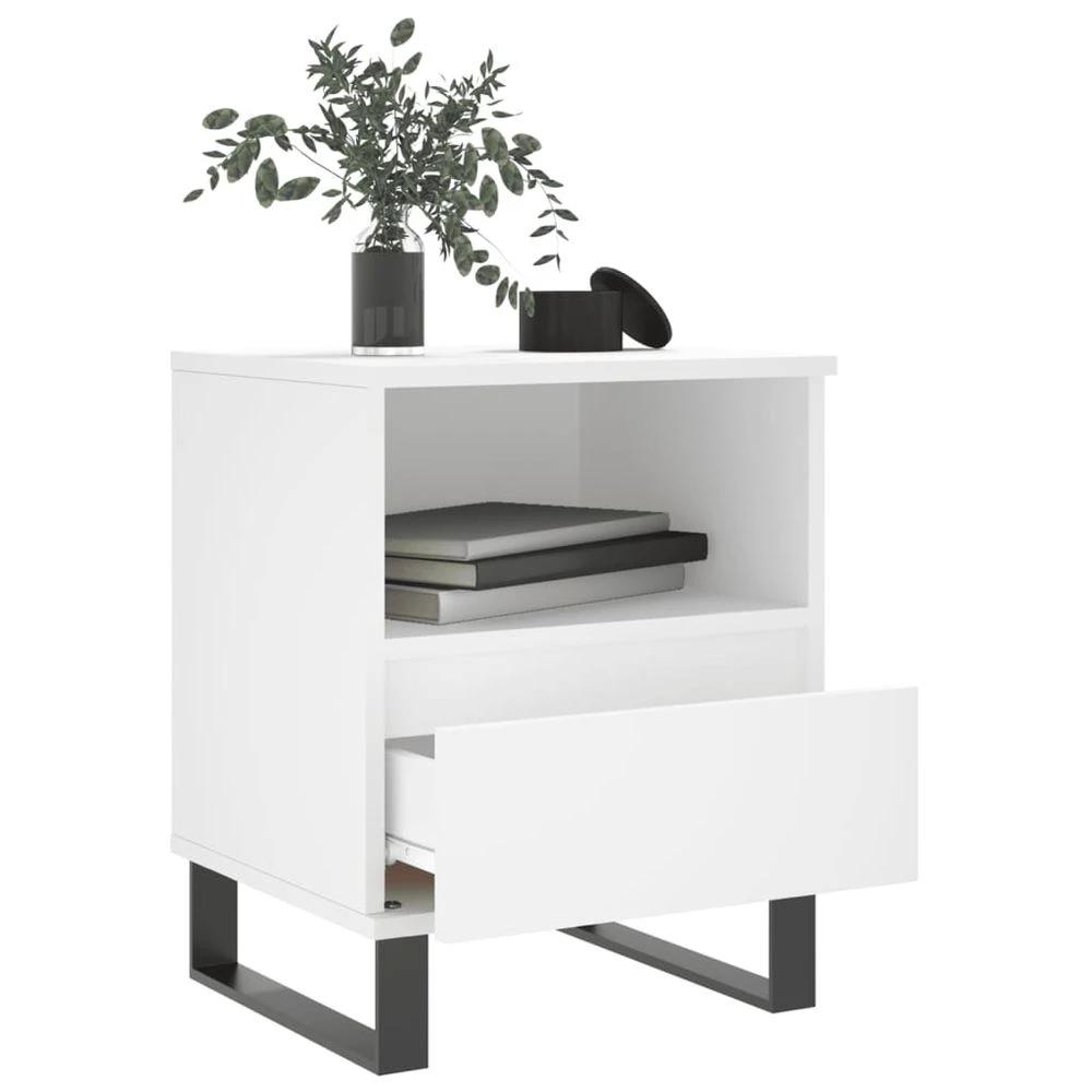 vidaXL Bedside Cabinet White 40x35x50 cm vidaXL Engineered Wood - Nightstands Bedside Table