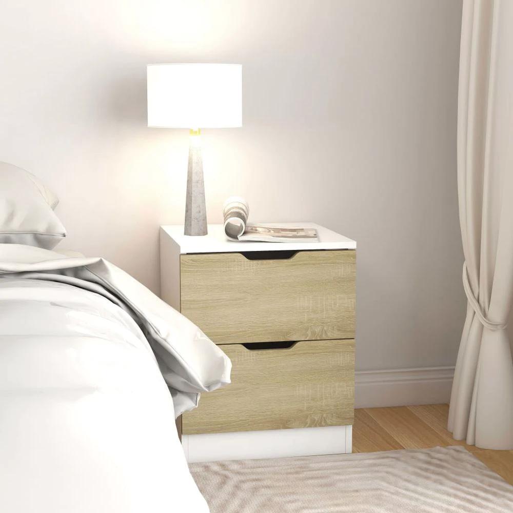 vidaXL Bedside Cabinet White 40x40x50 cm vidaXL Engineered Wood - Nightstands Bedside Table
