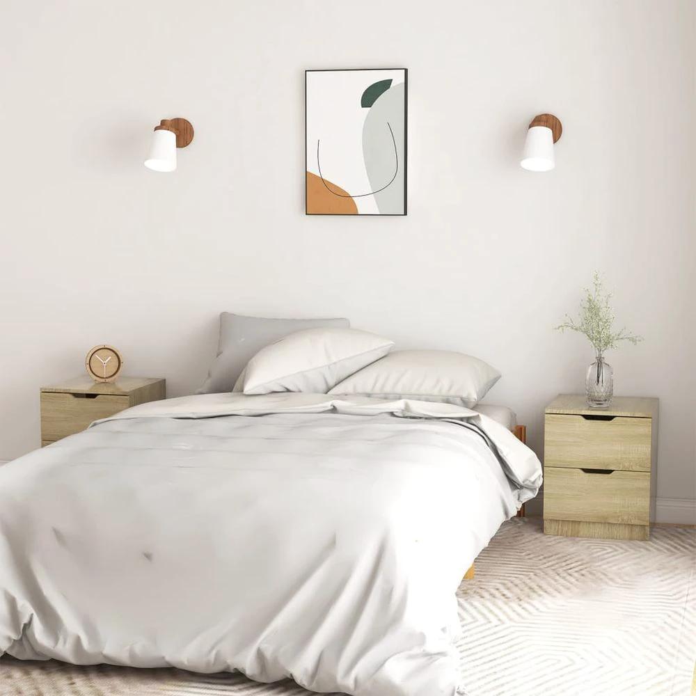 vidaXL Bedside Cabinet White 40x40x50 cm vidaXL Engineered Wood - Nightstands Bedside Table