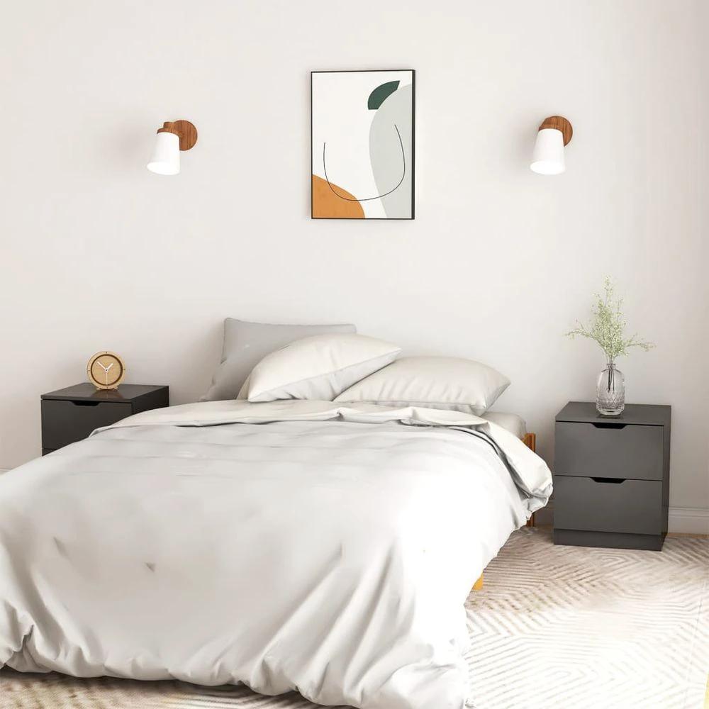 vidaXL Bedside Cabinet White 40x40x50 cm vidaXL Engineered Wood - Nightstands Bedside Table