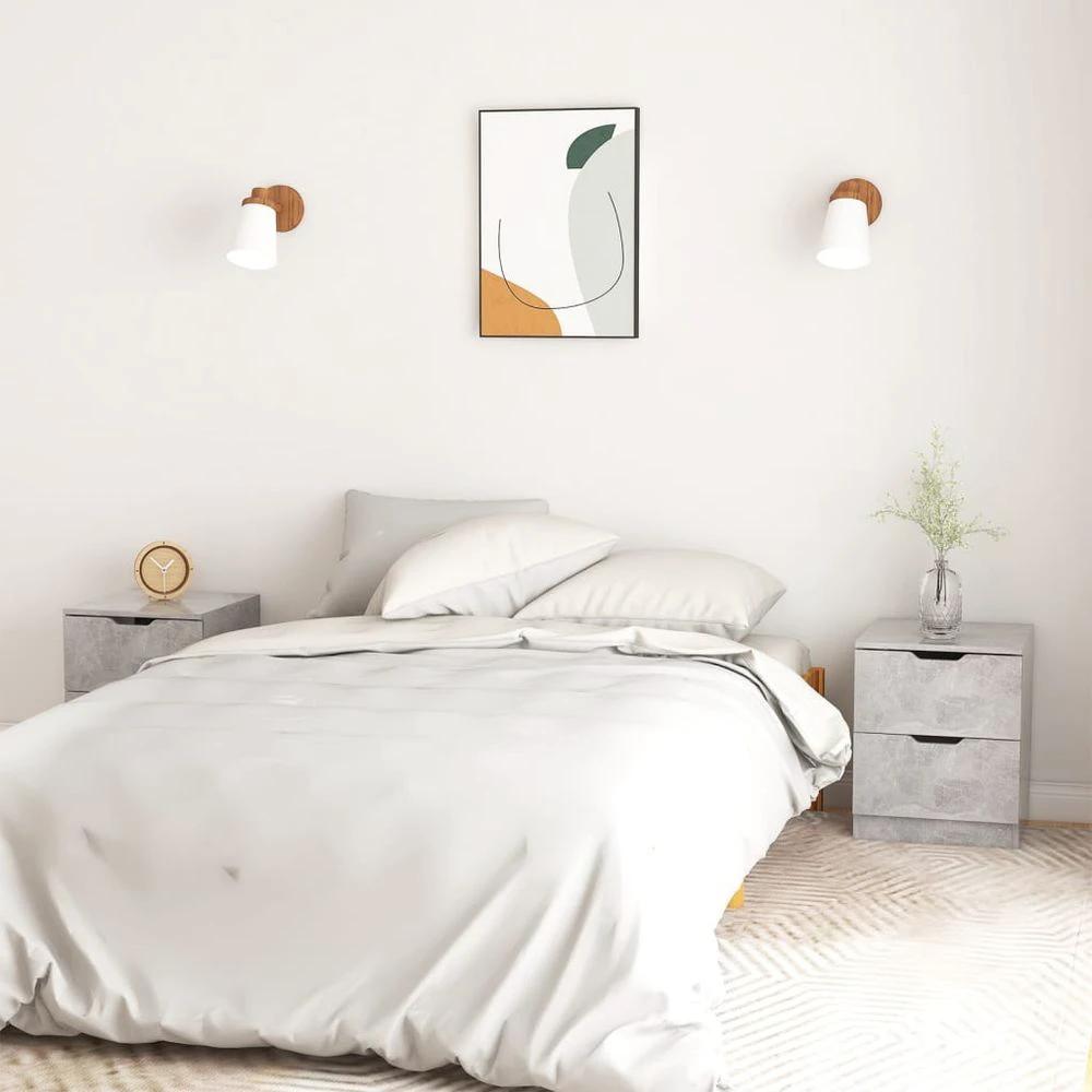 vidaXL Bedside Cabinet White 40x40x50 cm vidaXL Engineered Wood - Nightstands Bedside Table