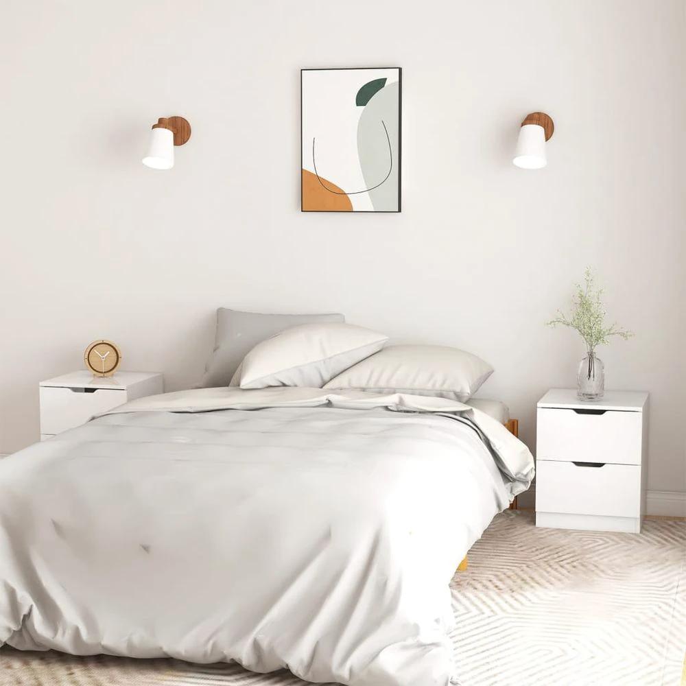 vidaXL Bedside Cabinet White 40x40x50 cm vidaXL Engineered Wood - Nightstands Bedside Table
