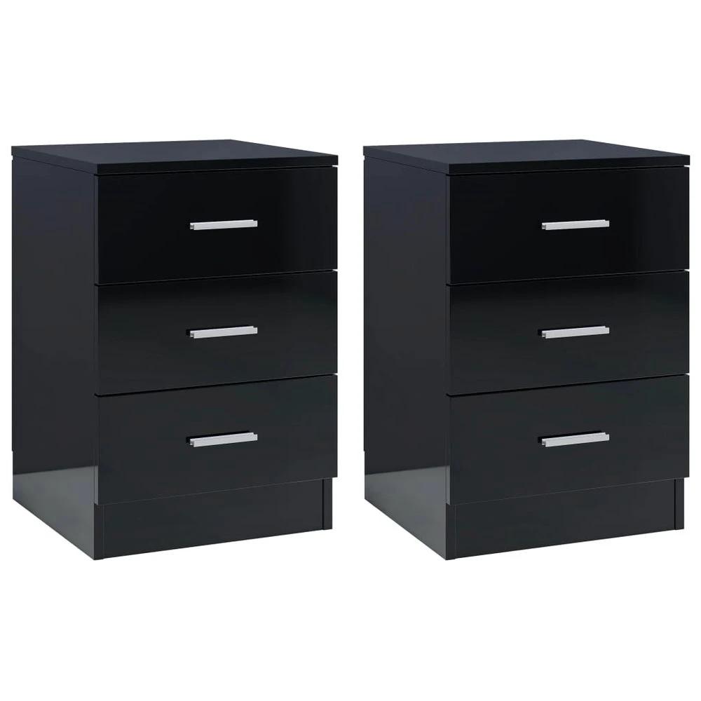 vidaXL Bedside Cabinet Smoked Oak vidaXL 38x35x56 cm Engineered Wood - Nightstands Bedside Table