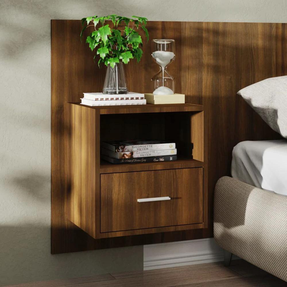 Wall-mounted Bedside Cabinet Smoked Oak by vidaXL