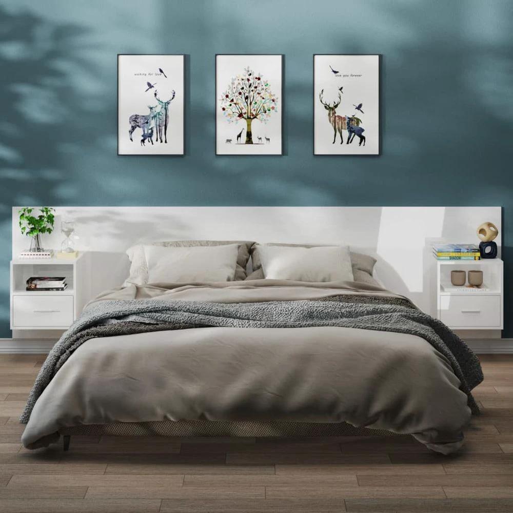 Wall-mounted Bedside Cabinet Smoked Oak by vidaXL