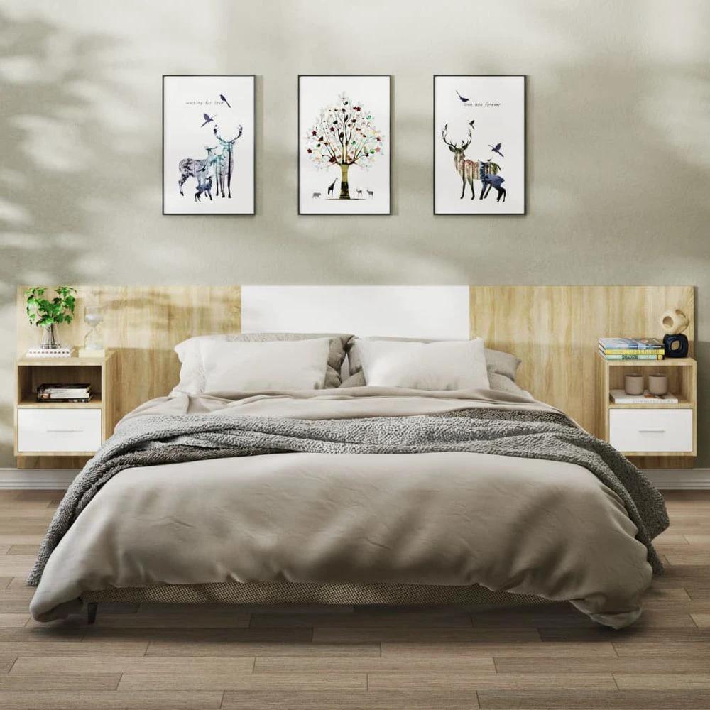Wall-mounted Bedside Cabinet Smoked Oak by vidaXL