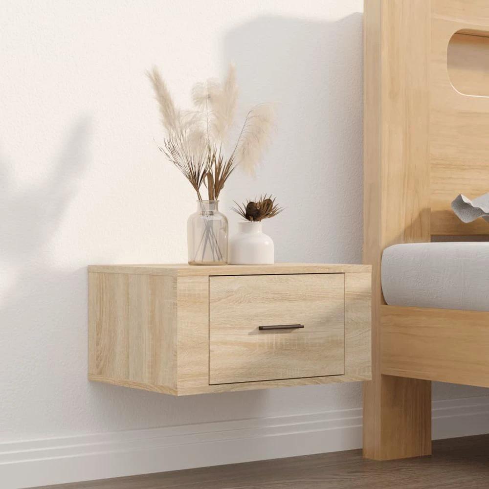 vidaXL Wall-mounted Bedside Cabinet White 50x36x25 cm - Nightstands Bedside Table