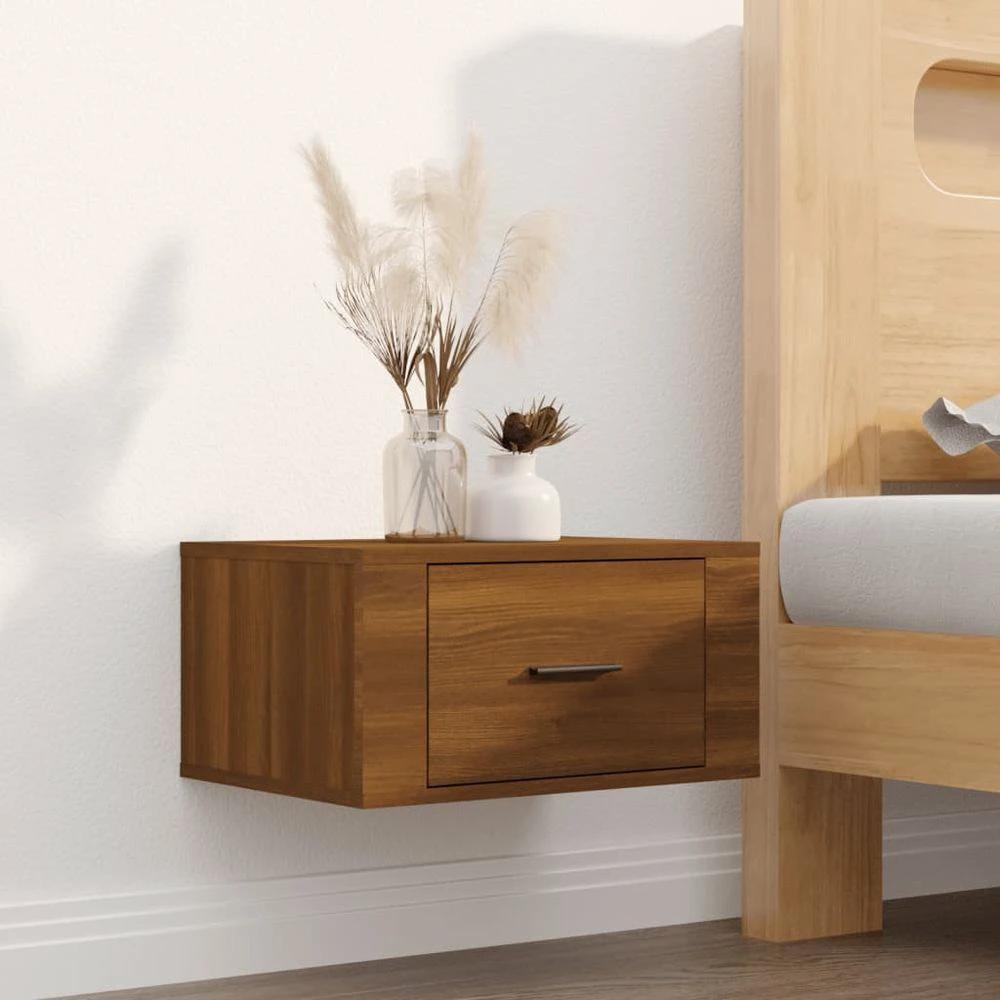 vidaXL Wall-mounted Bedside Cabinet White 50x36x25 cm - Nightstands Bedside Table