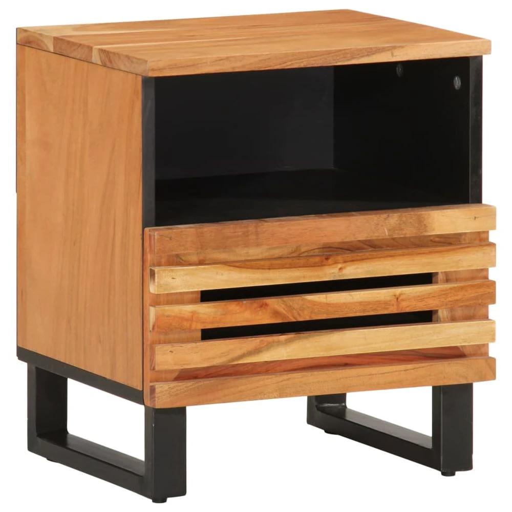 vidaXL Bedside Cabinets 2 pcs 40x33x46 cm vidaXL Solid Wood Rough Mango - Nightstands Bedside Table