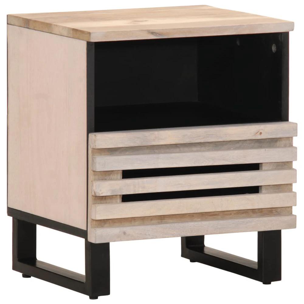 vidaXL Bedside Cabinets 2 pcs 40x33x46 cm vidaXL Solid Wood Rough Mango - Nightstands Bedside Table