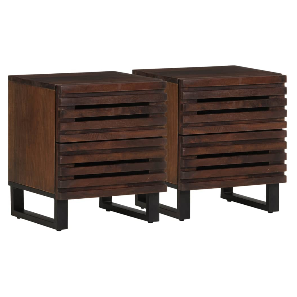 Bedside Cabinets 2 pcs 40x33x46 cm vidaXL Solid Wood Mango by vidaXL