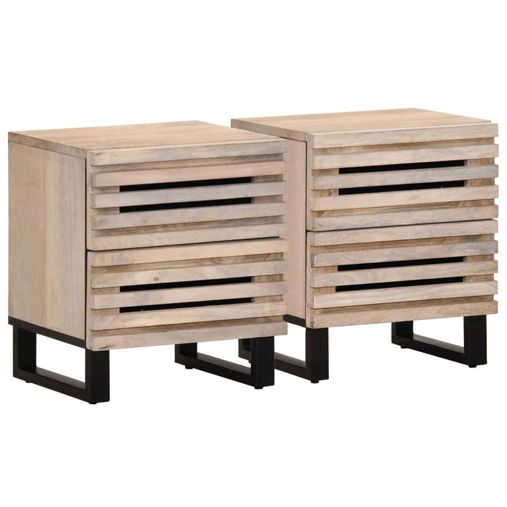 Bedside Cabinets 2 pcs 40x33x46 cm vidaXL Solid Wood Mango by vidaXL