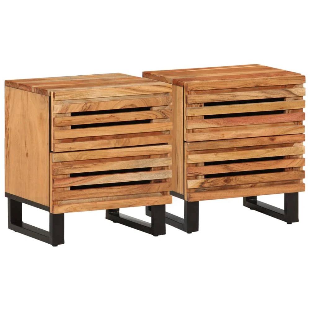 Bedside Cabinets 2 pcs 40x33x46 cm vidaXL Solid Wood Mango by vidaXL