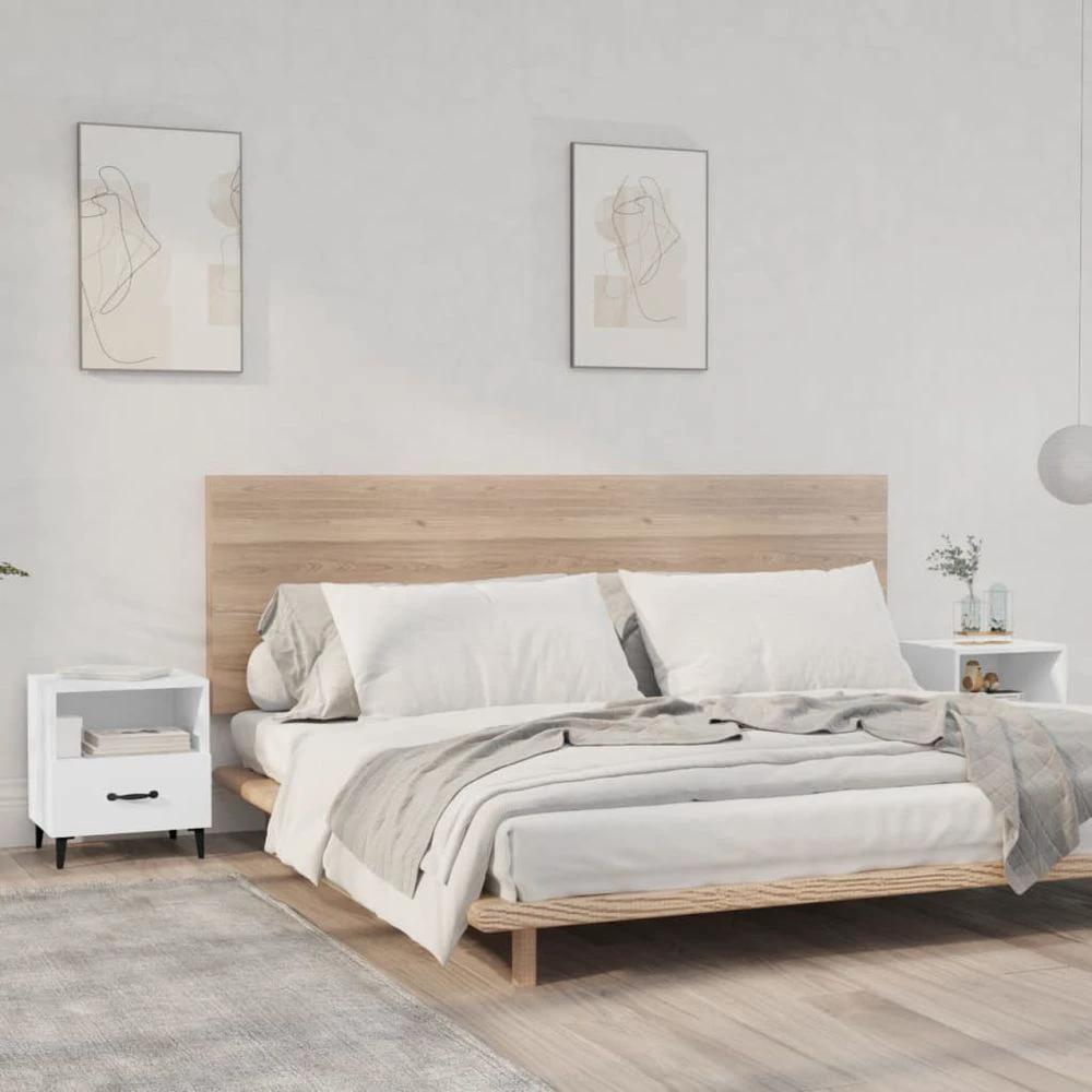 Bedside Cabinet Smoked Oak Engineered Wood vidaXL by vidaXL
