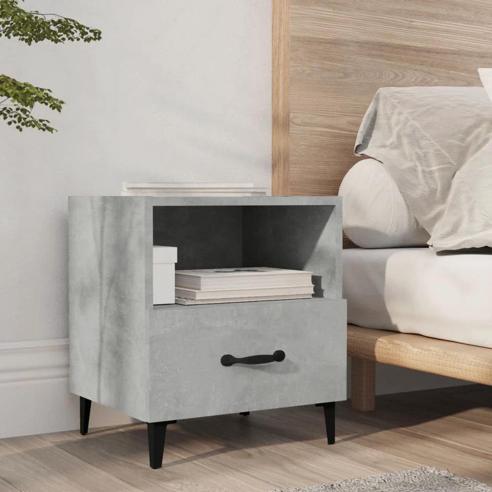 vidaXL Bedside Cabinet Smoked Oak Engineered Wood vidaXL - Nightstands Bedside Table