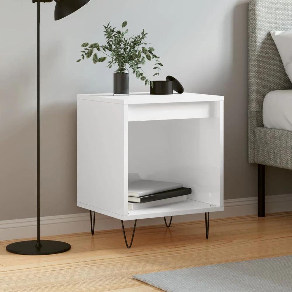 Bedside Cabinet White 40x35x50 cm vidaXL Engineered Wood by vidaXL