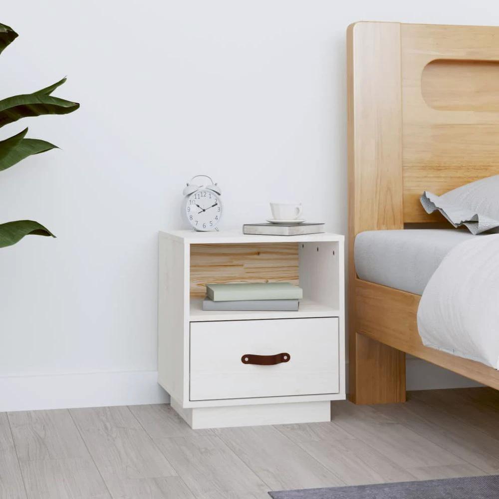 vidaXL Bedside Cabinet 40x34x45 cm vidaXL Solid Wood Pine - Nightstands Bedside Table