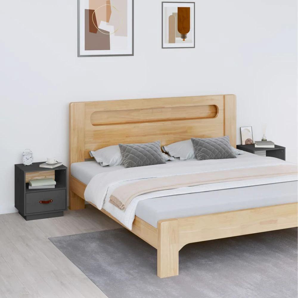 vidaXL Bedside Cabinet 40x34x45 cm vidaXL Solid Wood Pine - Nightstands Bedside Table