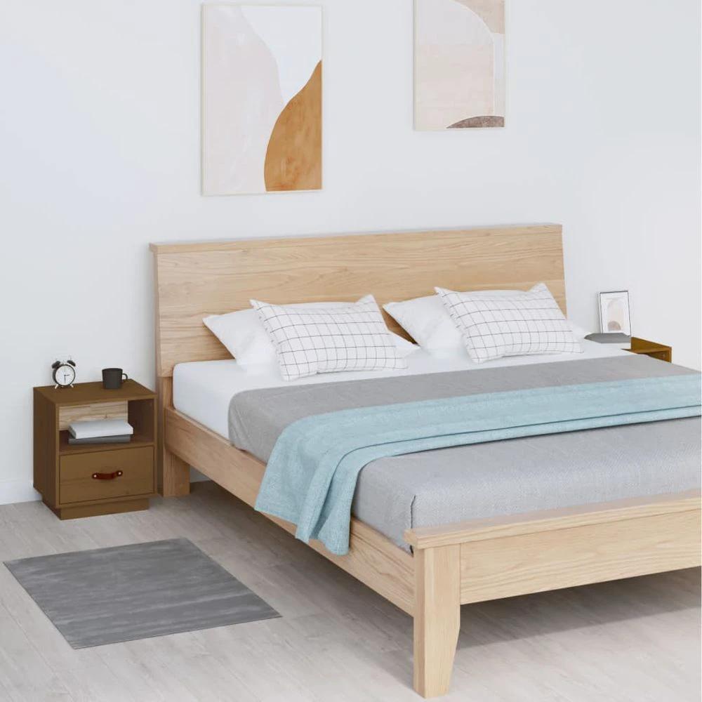 vidaXL Bedside Cabinet 40x34x45 cm vidaXL Solid Wood Pine - Nightstands Bedside Table