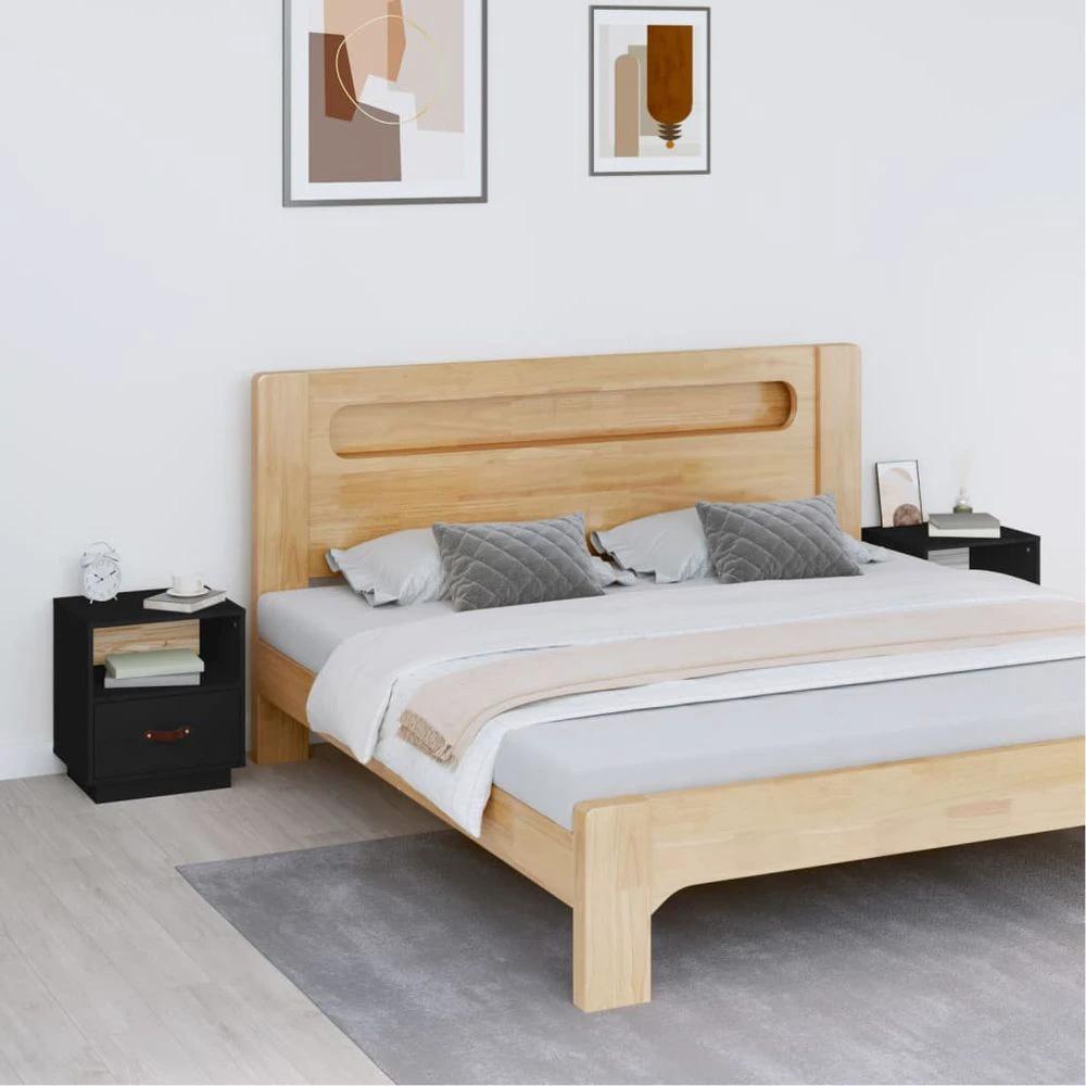 vidaXL Bedside Cabinet 40x34x45 cm vidaXL Solid Wood Pine - Nightstands Bedside Table