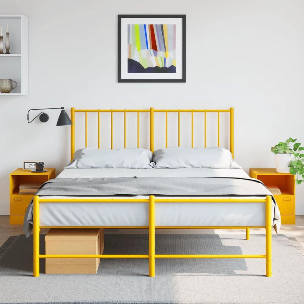 Bedside Cabinet Black 34.5x39x44 cm vidaXL Steel by vidaXL