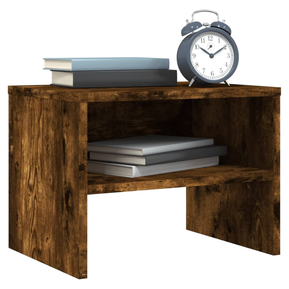 Bedside Cabinet Smoked Oak 40x30x30 cm vidaXL Engineered Wood by vidaXL