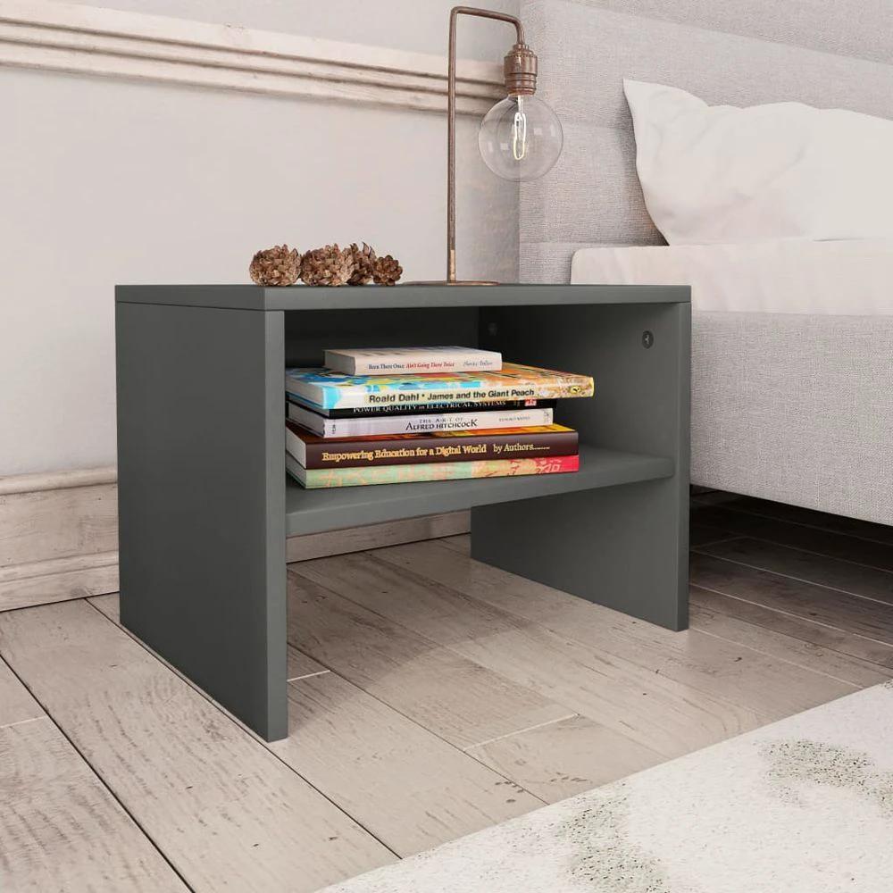 Bedside Cabinet Smoked Oak 40x30x30 cm vidaXL Engineered Wood by vidaXL