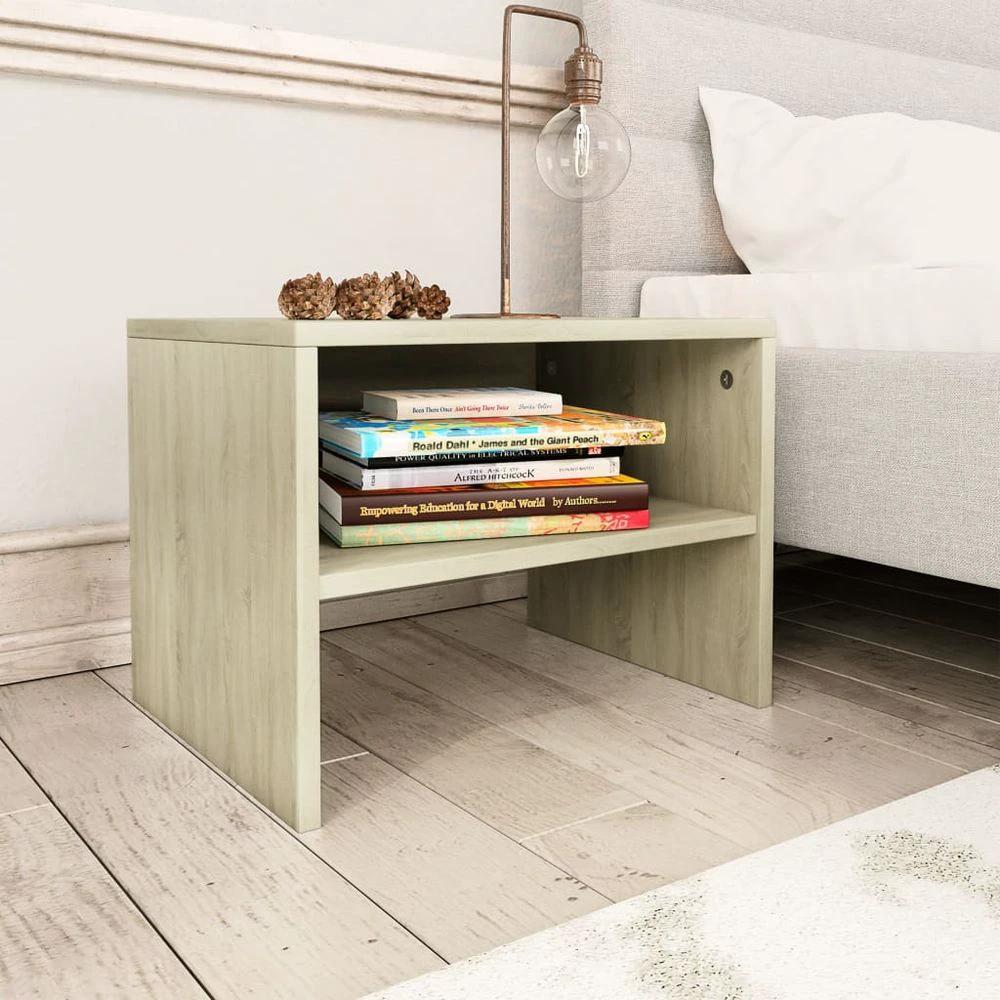 Bedside Cabinet Smoked Oak 40x30x30 cm vidaXL Engineered Wood by vidaXL
