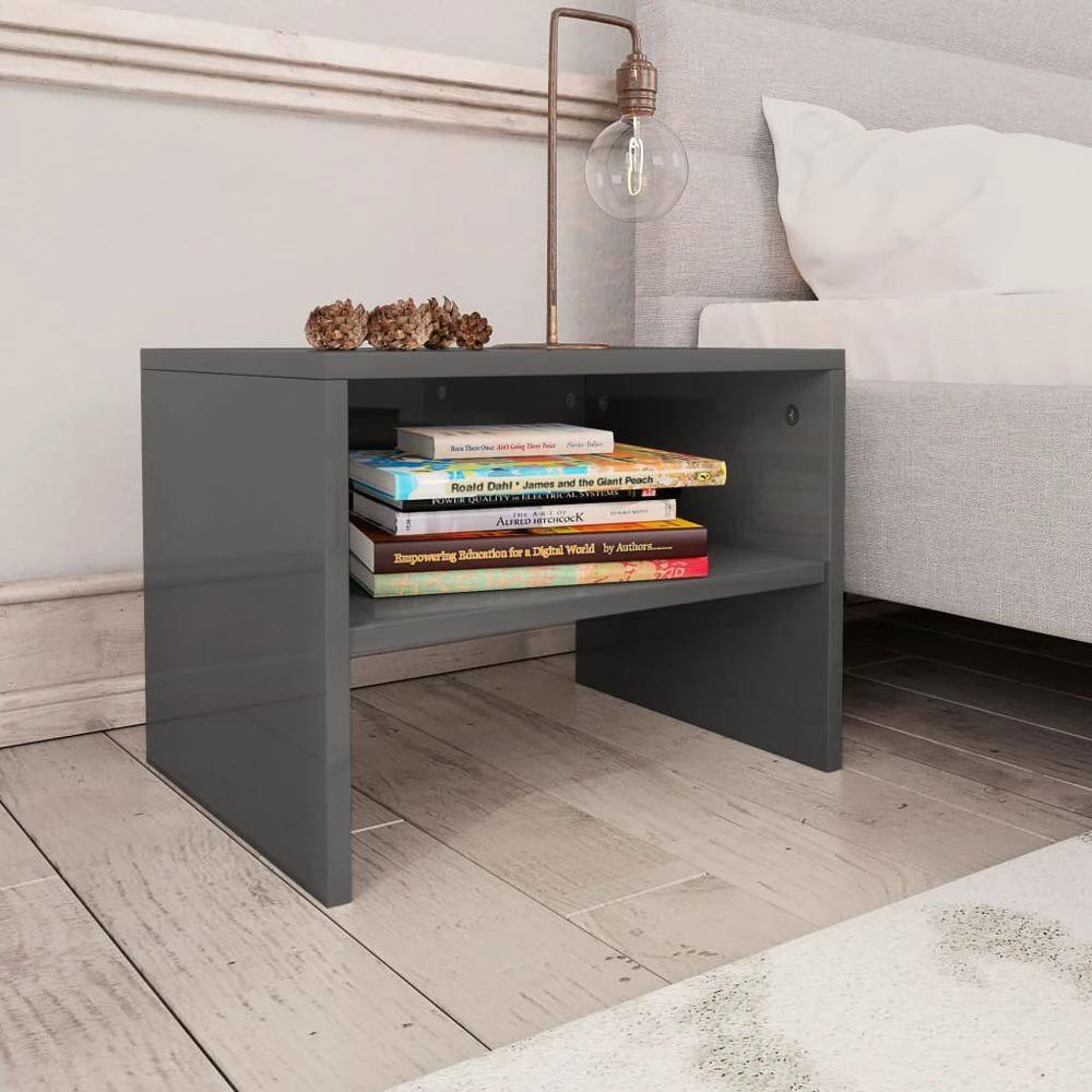Bedside Cabinet Smoked Oak 40x30x30 cm vidaXL Engineered Wood by vidaXL