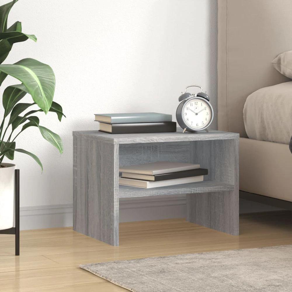 Bedside Cabinet Smoked Oak 40x30x30 cm vidaXL Engineered Wood by vidaXL