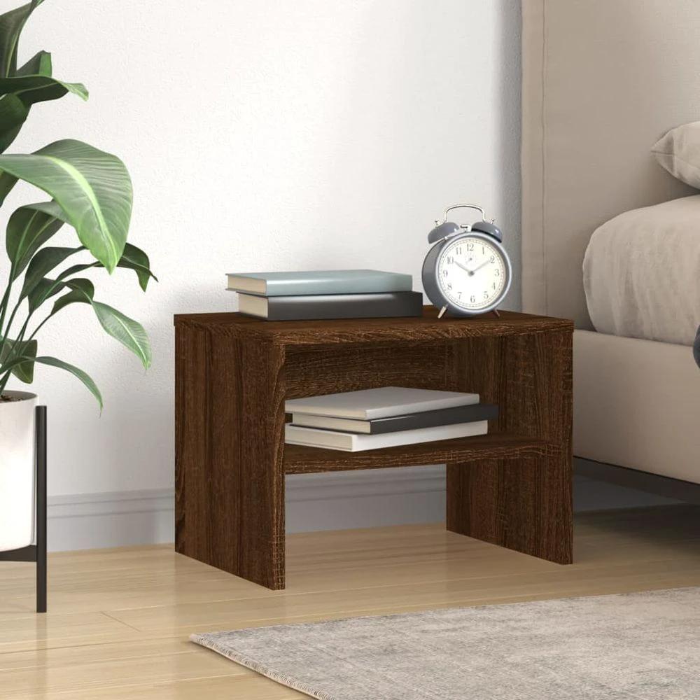 Bedside Cabinet Smoked Oak 40x30x30 cm vidaXL Engineered Wood by vidaXL