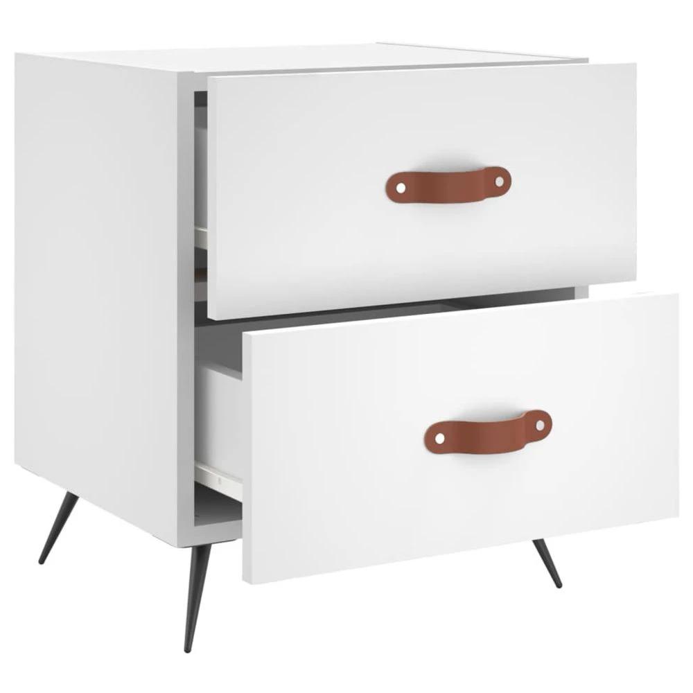Bedside Cabinet White 40x35x47.5 cm vidaXL Engineered Wood by vidaXL