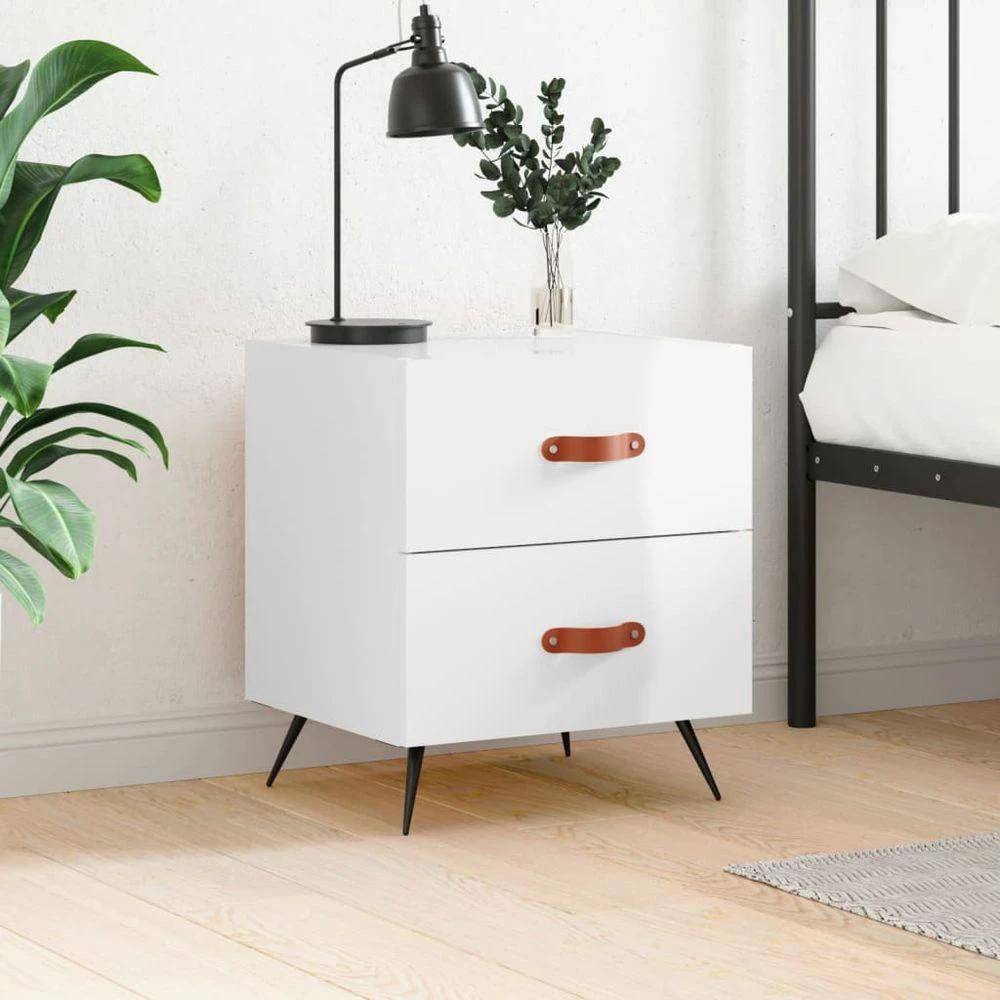 vidaXL Bedside Cabinet White 40x35x47.5 cm vidaXL Engineered Wood - Nightstands Bedside Table