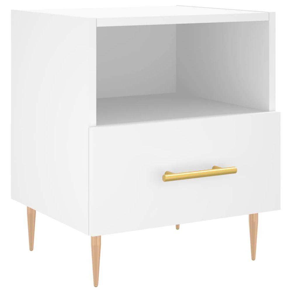 vidaXL Bedside Cabinet White 40x35x47.5 cm vidaXL Engineered Wood - Nightstands Bedside Table