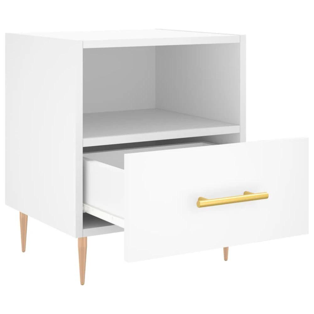 vidaXL Bedside Cabinet White 40x35x47.5 cm vidaXL Engineered Wood - Nightstands Bedside Table