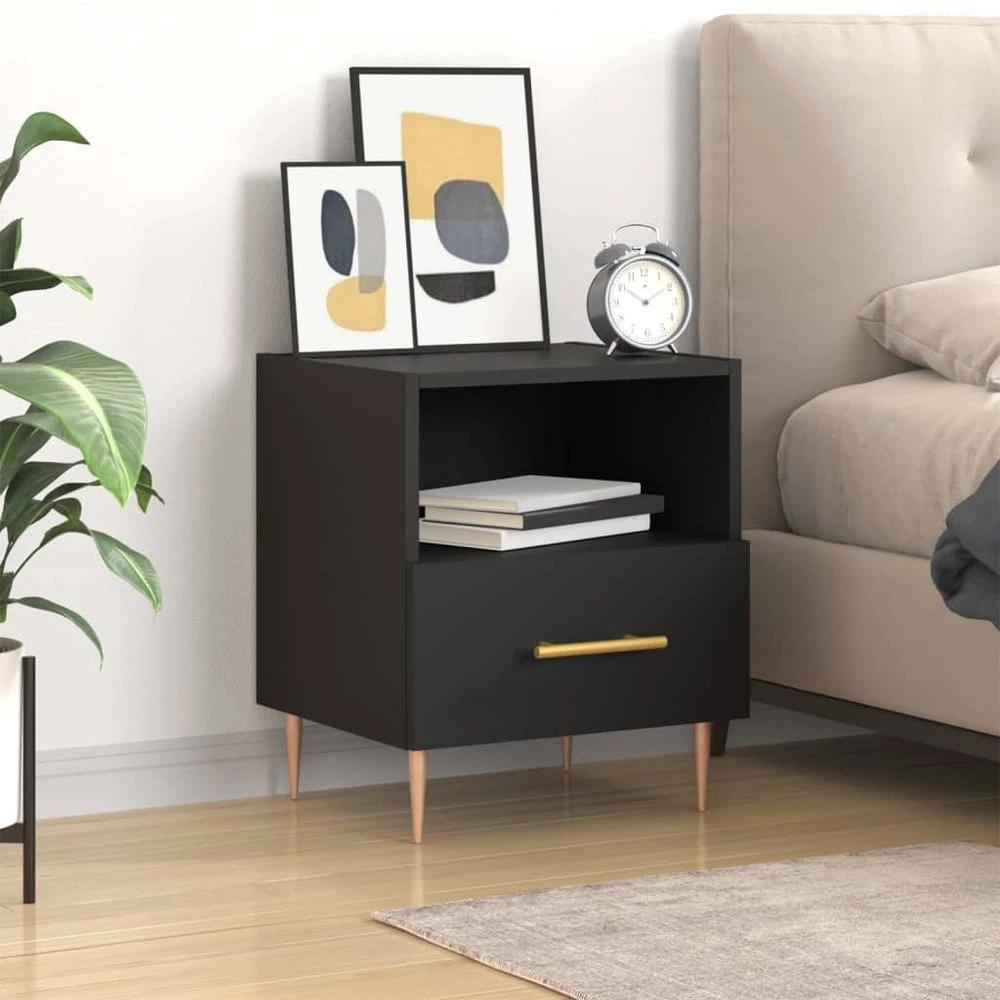 vidaXL Bedside Cabinet White 40x35x47.5 cm vidaXL Engineered Wood - Nightstands Bedside Table